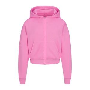 Skims COTTON FLEECE ZIP UP HOODIE 
BUBBLE GUM / S
